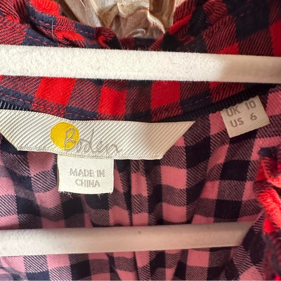 Red and Pink Checkered Ruffle Blouse - Picture 3 of 5